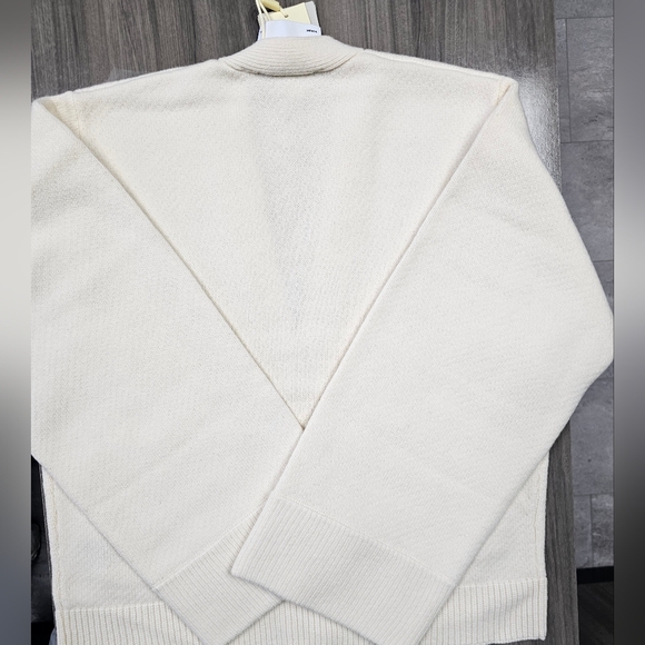 Axel Arigato Memory Relaxed Cardigan Ivory Lambs Wool Oversized Boxy Medium - Picture 10 of 16
